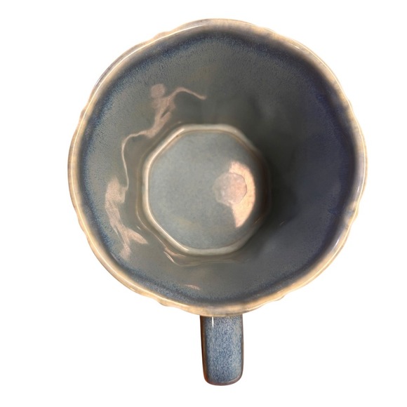 STARBUCKS BLUE GREEN CERAMIC NEW BONE CHINA MUG 16OZ - 2010 EMBOSSED DESIGN - Picture 3 of 4